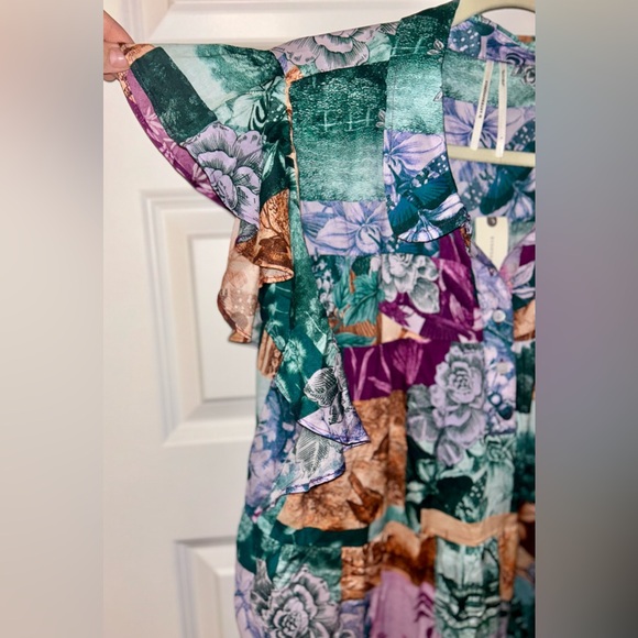 NWT Anthropologie Multicolor Floral Patchwork Dress Size Large - Picture 3 of 8